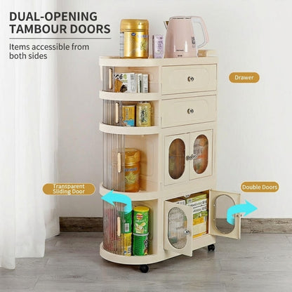 Living Room Bedroom Baby Cupboard Plastic Wardrobe Kitchen Folding Cupboard Organizer with Wheels