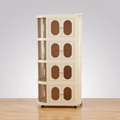 Living Room Bedroom Baby Cupboard Plastic Wardrobe Kitchen Folding Cupboard Organizer with Wheels