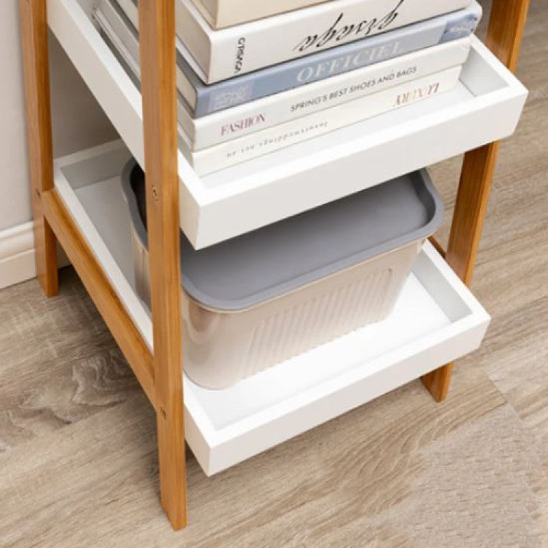 3/4 Tier Storage Shelf Bamboo Display Shelving Unit Kitchen Storage Rack