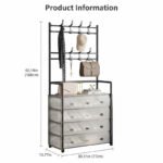 Entryway Organization Unit with Coat Rack and Shoe Storage – Black Metal Frame - Image 5