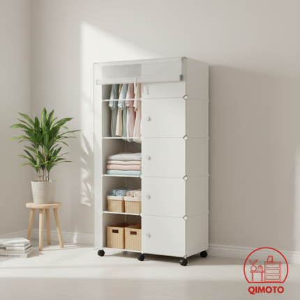 Plastic Wardrobe with Wheels